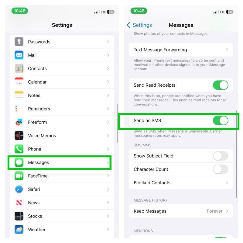 iMessage Отправить СМС