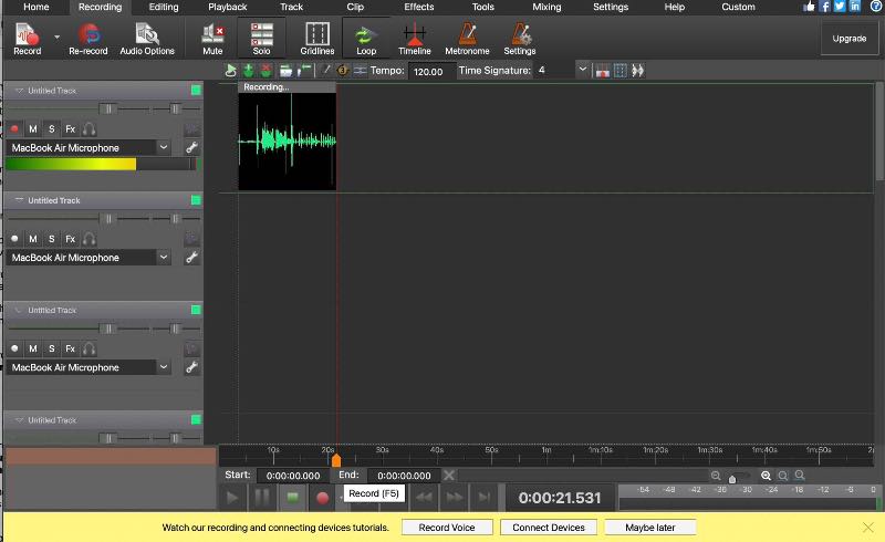 MixPad 녹음 과정